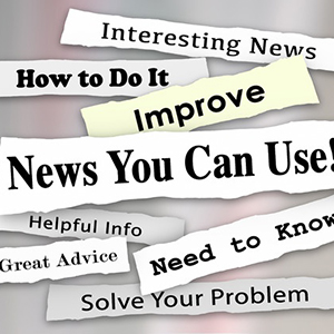 36435275 - news you can use words in torn newspaper headlines for articles, information or reporting that will help you with needed advice, tips or guidance