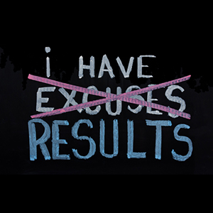 48444570 - no excuses. motivational concept written on chalkboard